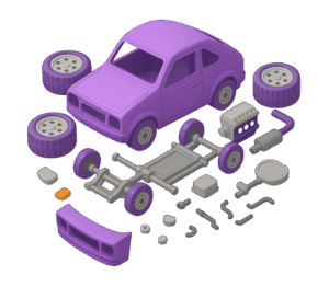 ilustración despiece auto